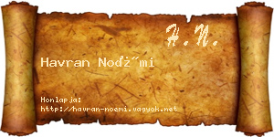 Havran Noémi névjegykártya