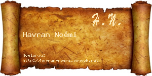 Havran Noémi névjegykártya